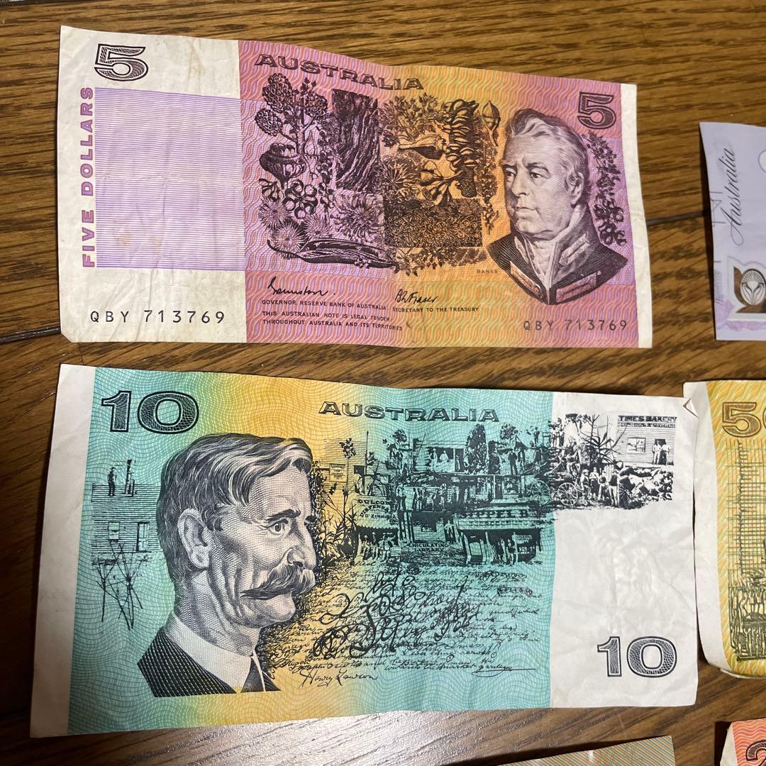 オーストラリア 旧紙幣 セット 5ドル 10ドル 20ドル 50ドル