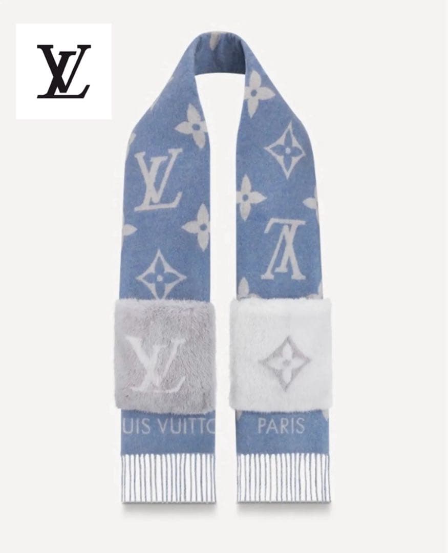 ヴィトン エシャルプコールドレイキャビック マフラー カシミヤ×ミンク