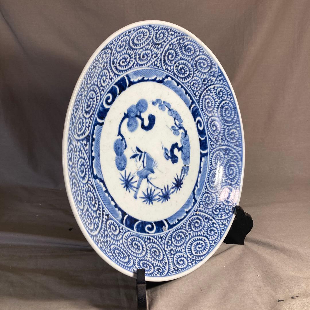 【忠佐伯さん専用】古伊万里の伝統　名窯　染付松竹梅章魚唐草文　大明成化年製　大皿