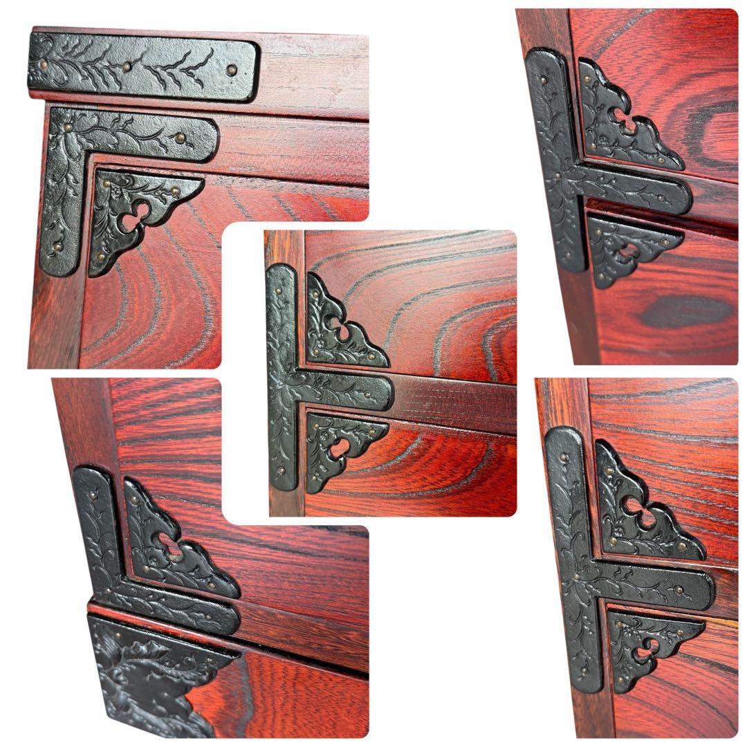 HR836 岩谷堂箪笥　4段4杯　鍵付き 南部鉄器　漆塗り最高級