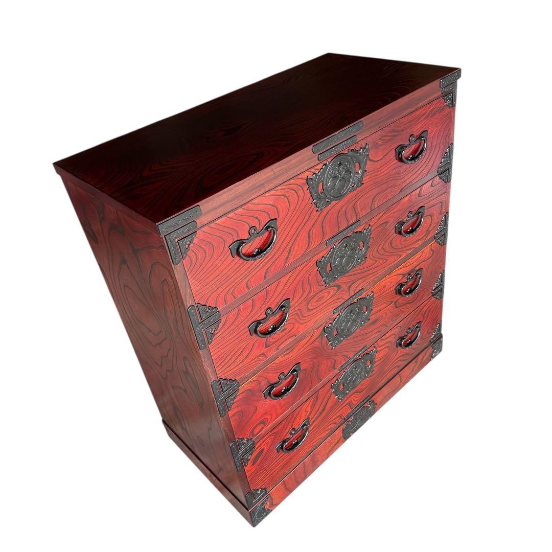 HR836 岩谷堂箪笥　4段4杯　鍵付き 南部鉄器　漆塗り最高級