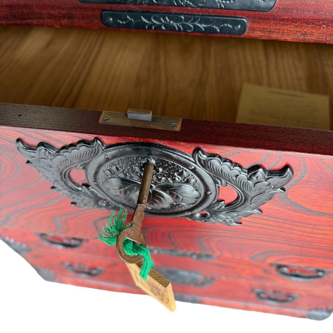 HR836 岩谷堂箪笥　4段4杯　鍵付き 南部鉄器　漆塗り最高級