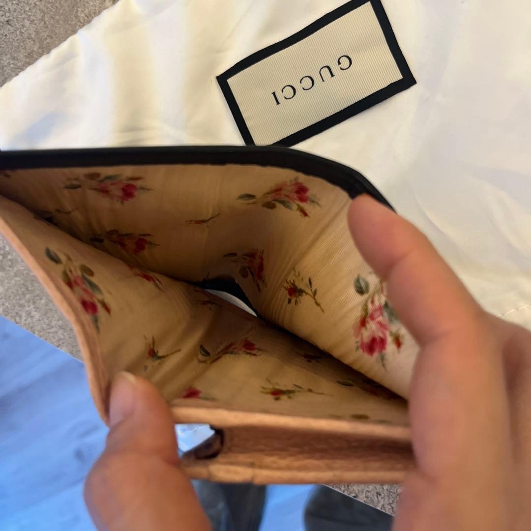 GUCCI グッチ GGマーモント リボン 二つ折り