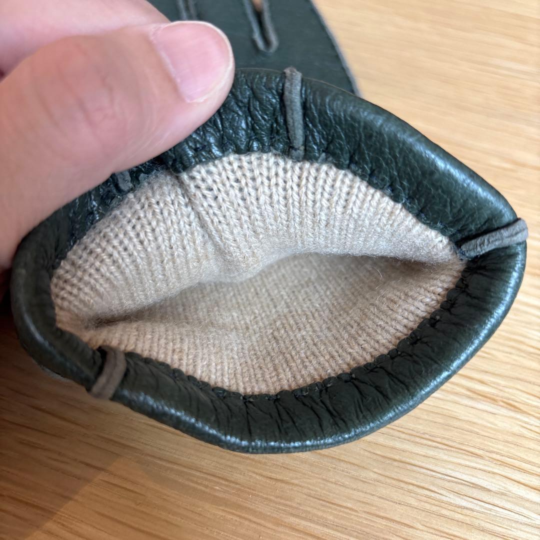 【DENTS】　ペッカリーグローブ　カシミアライニング　廃盤カラー　オリーブ