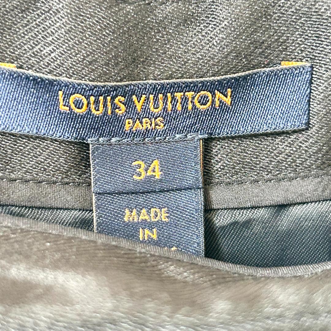 ルイヴィトン　現行　スカート　フレア　黒　シルク混　３８　M　レディース