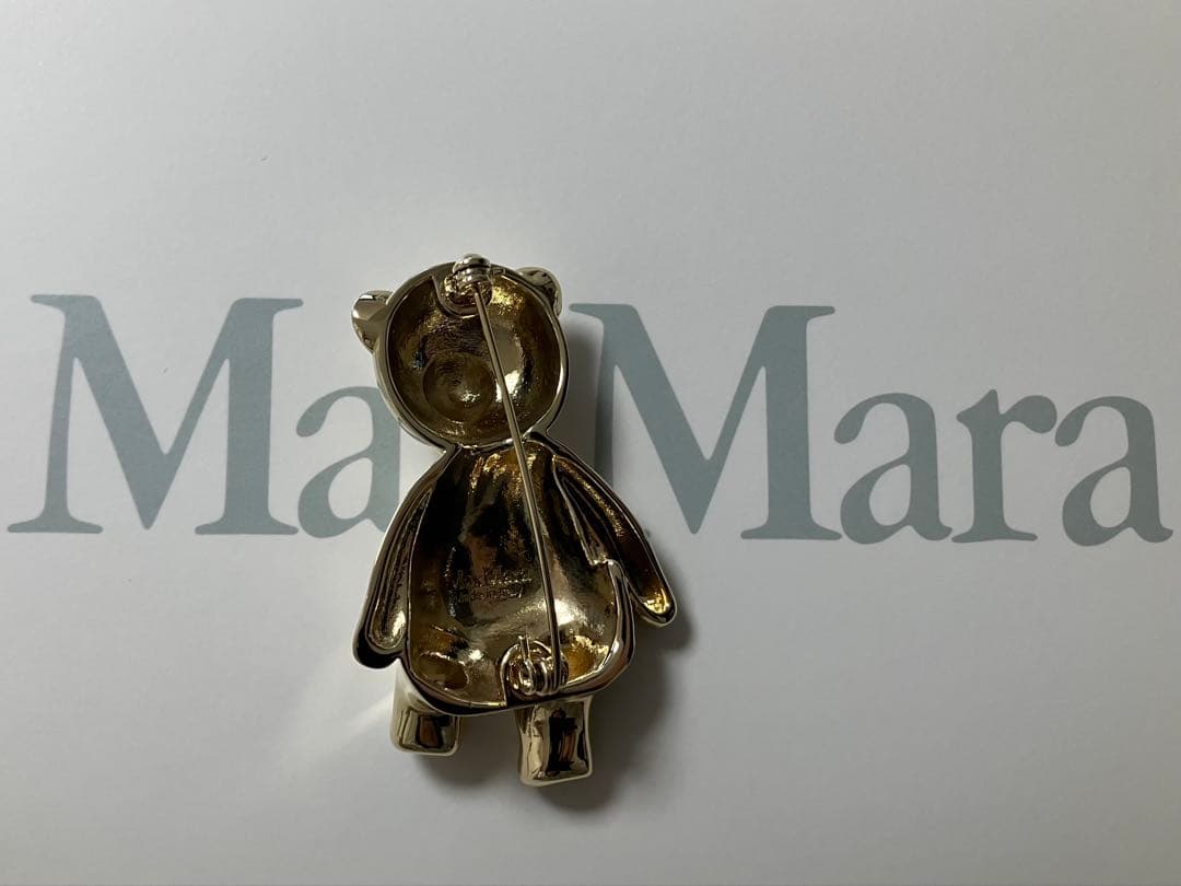 MaxMara マックスマーラ シャイニー メタル テデイ ブローチ