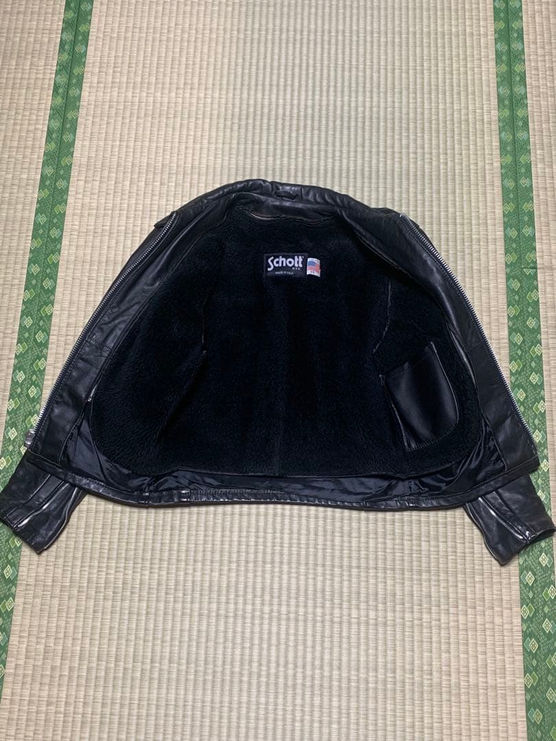 Schott シングルライダース レザージャケット 黒