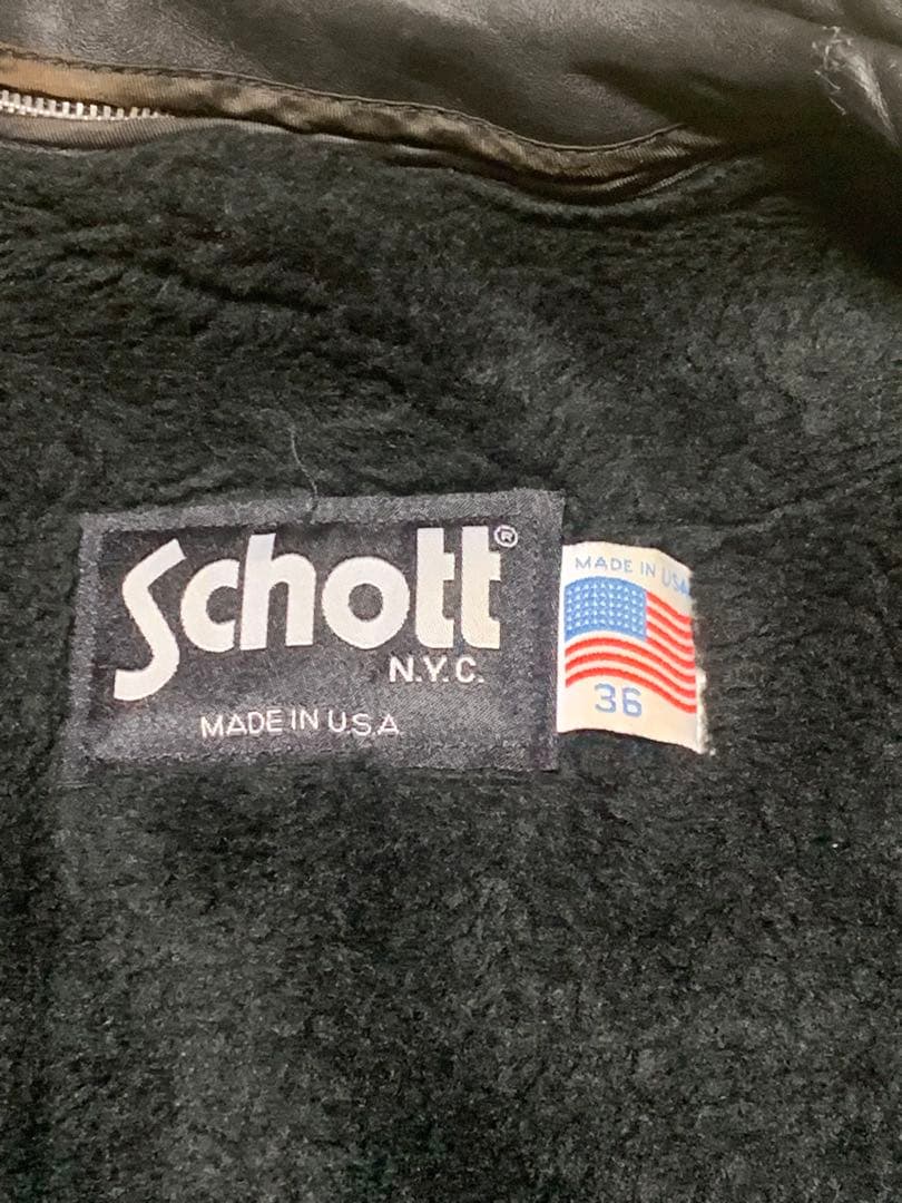 Schott シングルライダース レザージャケット 黒