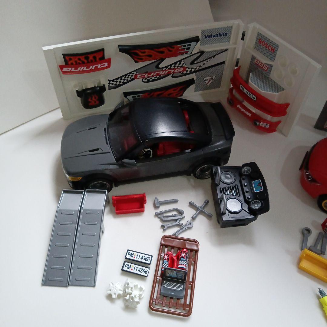 プレイモービル　レースカー　スポーツカー　ガレージセット