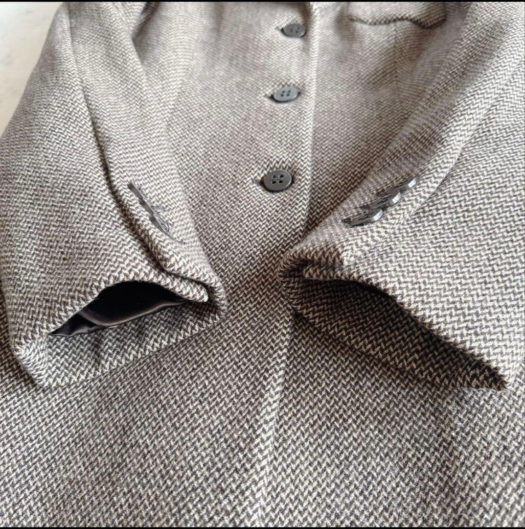 美品✨アルマーニコレッツォーニ 高級ツイードコート ロング丈 38 イタリア製