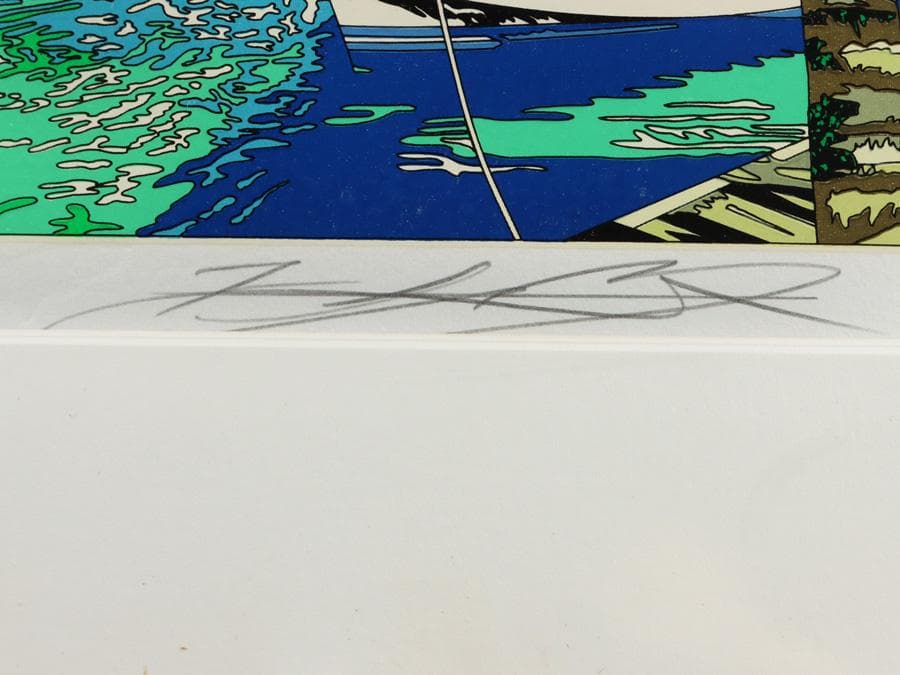 Y2370-1 鈴木英人【太陽物語】シルクスクリーン 直筆サイン AP版　ma