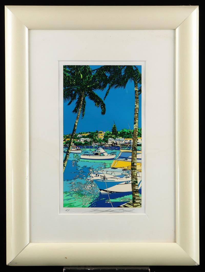 Y2370-1 鈴木英人【太陽物語】シルクスクリーン 直筆サイン AP版　ma