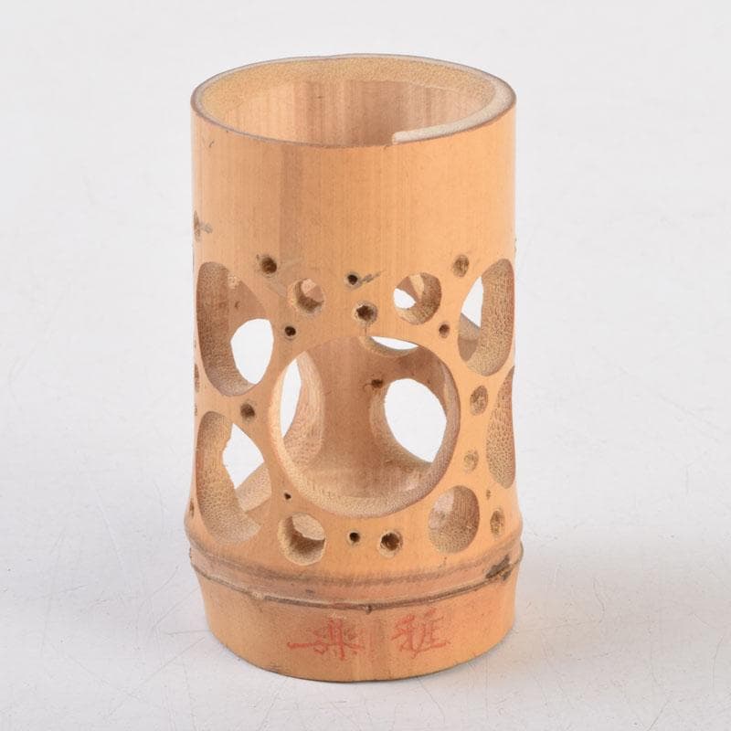 茶道具　雅楽造　水玉竹籠　巾筒　茶巾筒　共箱　V　9226