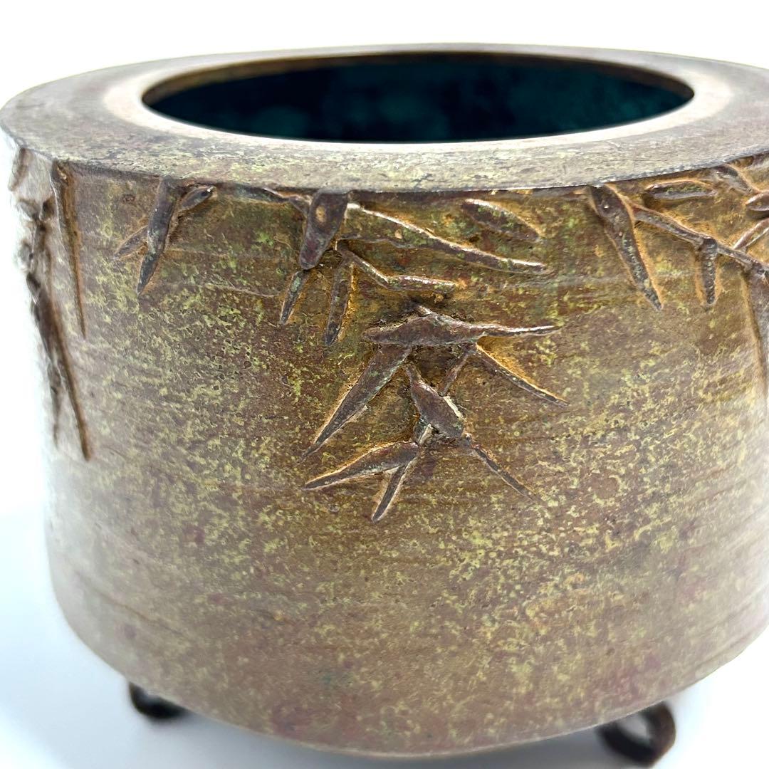 高岡銅器　蝋型鋳銅香炉　平井昇(昇甫)造/日展作家　共箱入　香道具　床飾　置物