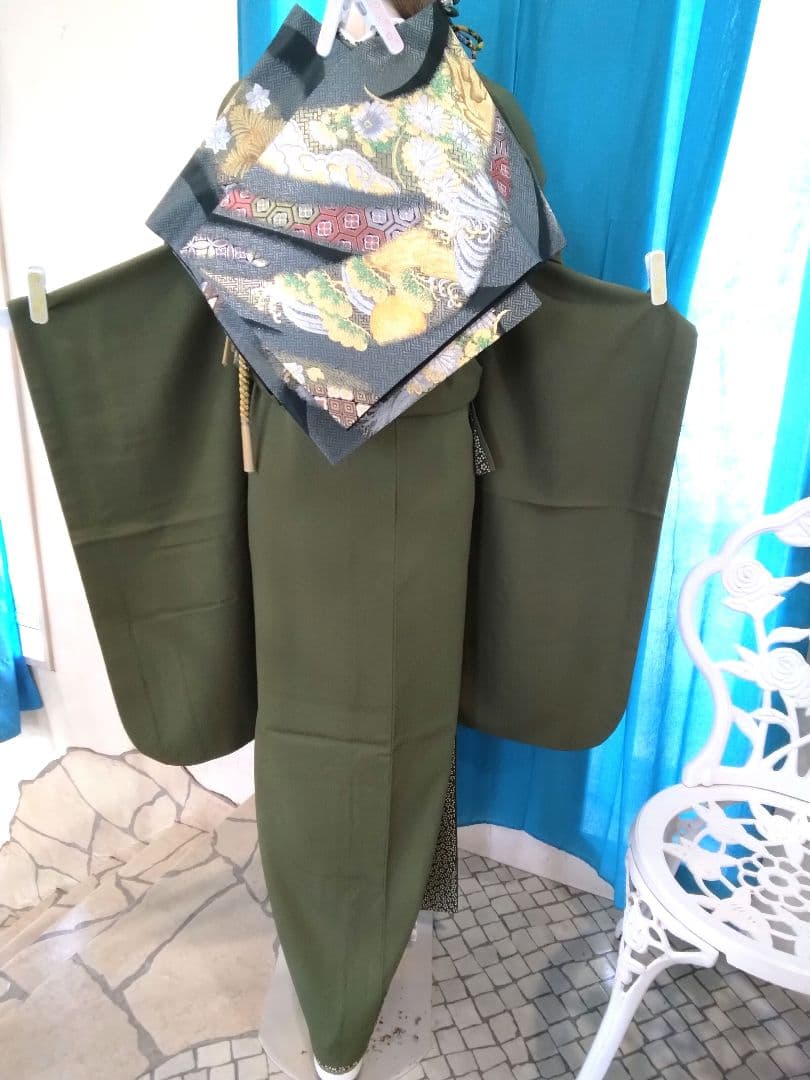 振袖五っ紋振袖成人式、半襟重ね衿、帯締め、襦袢