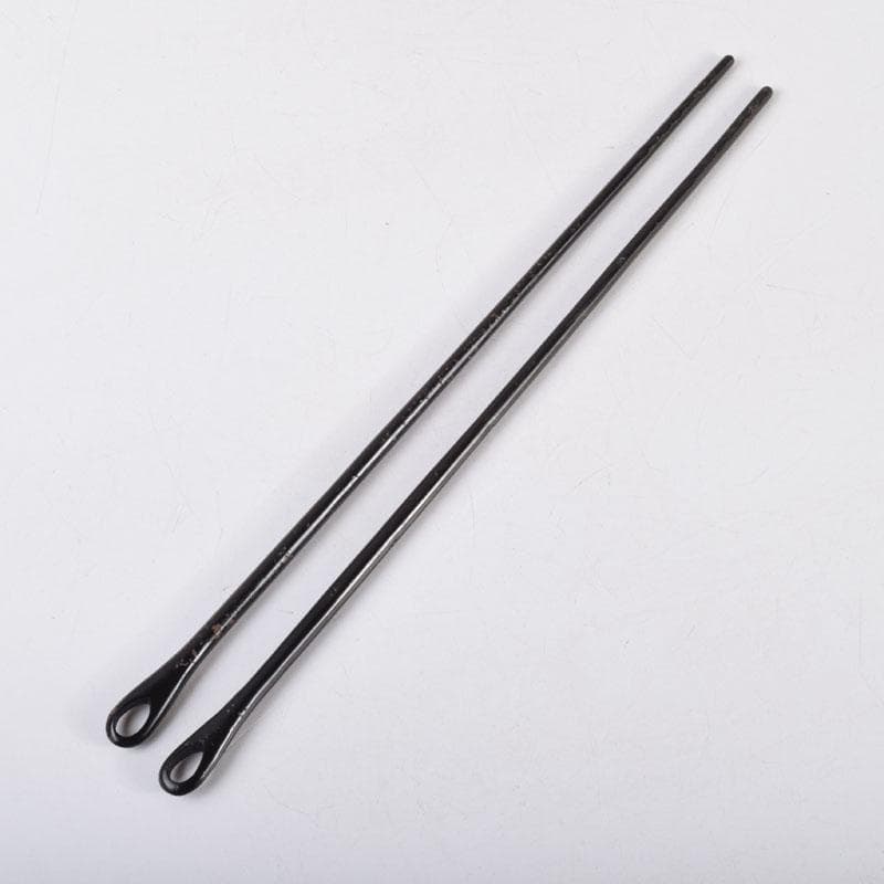 茶道具　御釜師　大西清右衛門作　鐵風炉火箸　共布　烽玉代筆共箱　C　8671