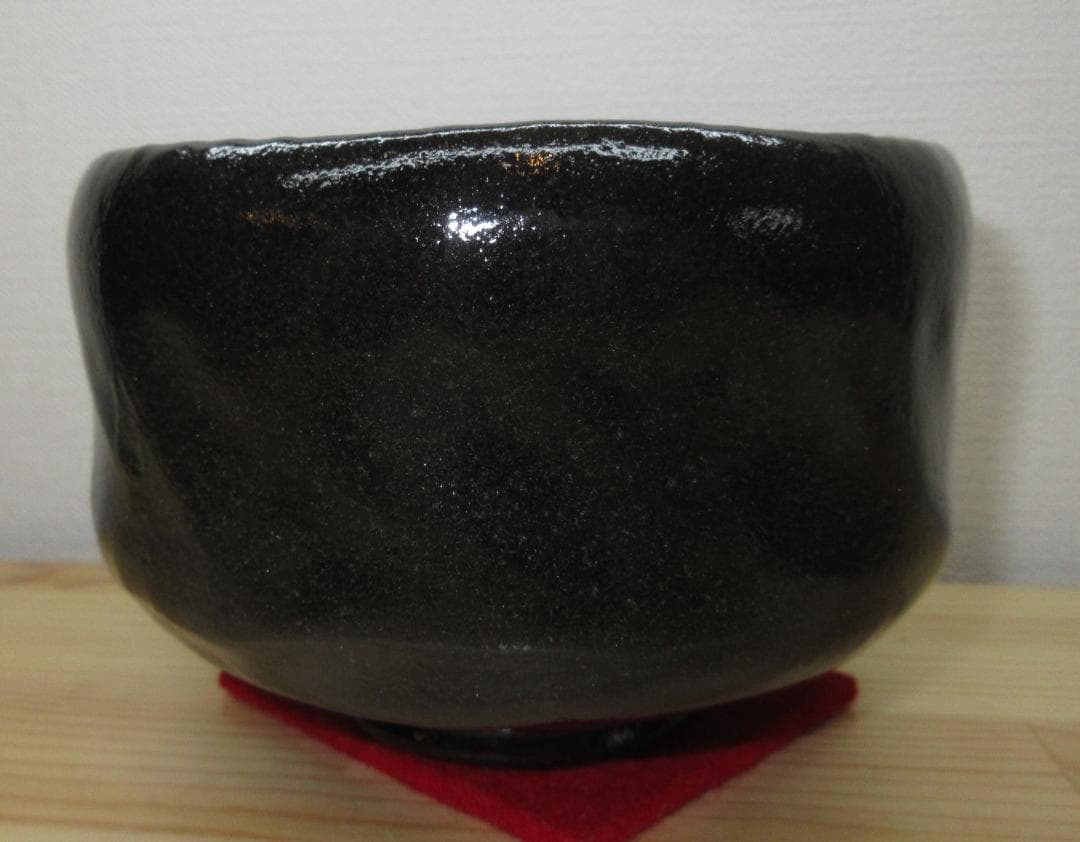 送料込【逢絢亭・新品】茶道具 茶碗 楽焼 黒楽 上 松楽窯 紙箱入り