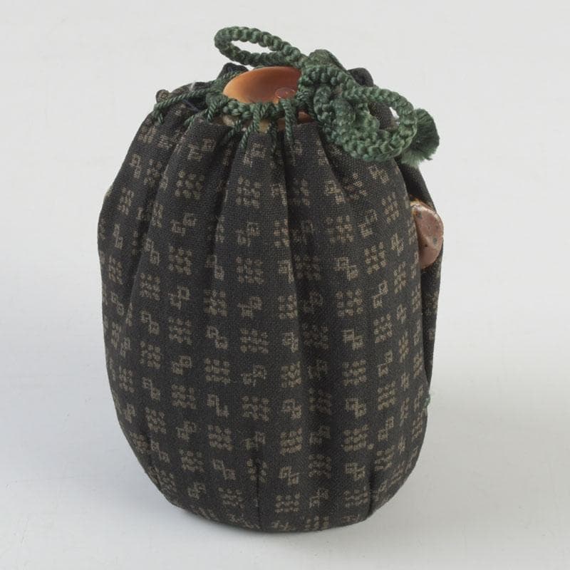 茶道具　萩焼　野坂江月作　耳付瓢形　茶入　仕覆付　森山歓渓極め箱　V　9399