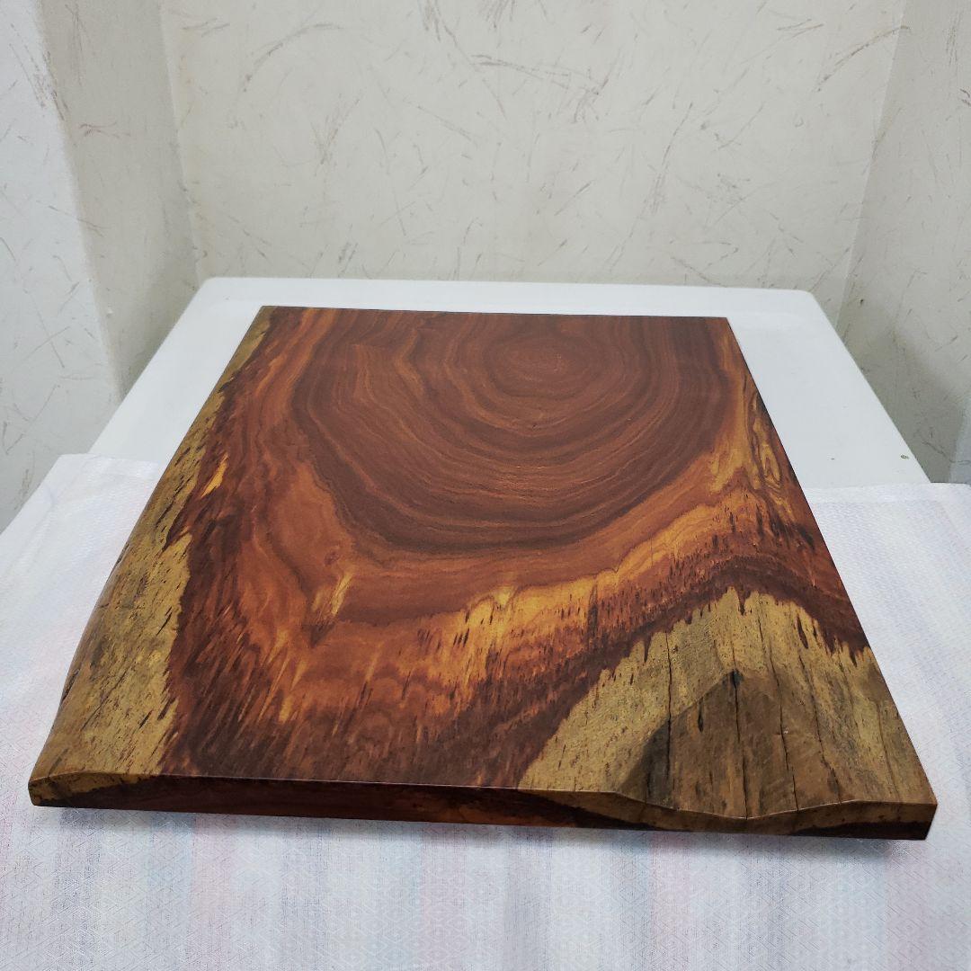 蔵出し特価　紫檀花台　無垢木材板 美しい木目模様　４３×３２×２cm
