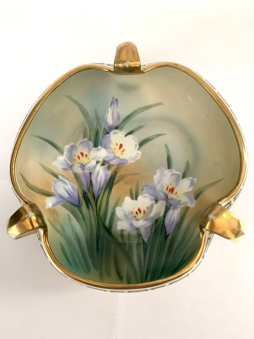 オルードノリタケ 三双金縁水仙文 鉢 M印(1910~1921年頃）送料込み