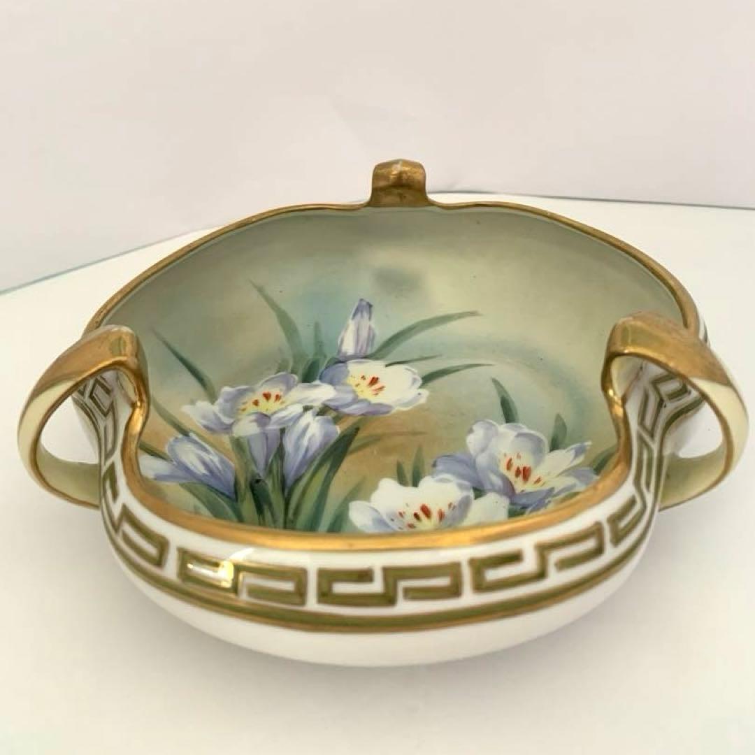 オルードノリタケ 三双金縁水仙文 鉢 M印(1910~1921年頃）送料込み