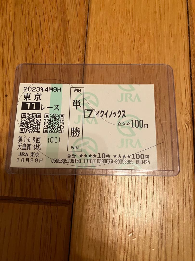 イクイノックス　鬣　たてがみ　一本 2023 天皇賞秋　馬券
