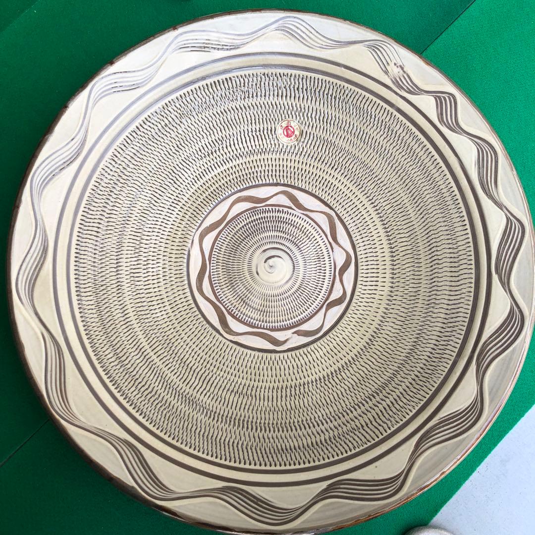 小鹿田焼　特大皿　陶芸　骨董品
