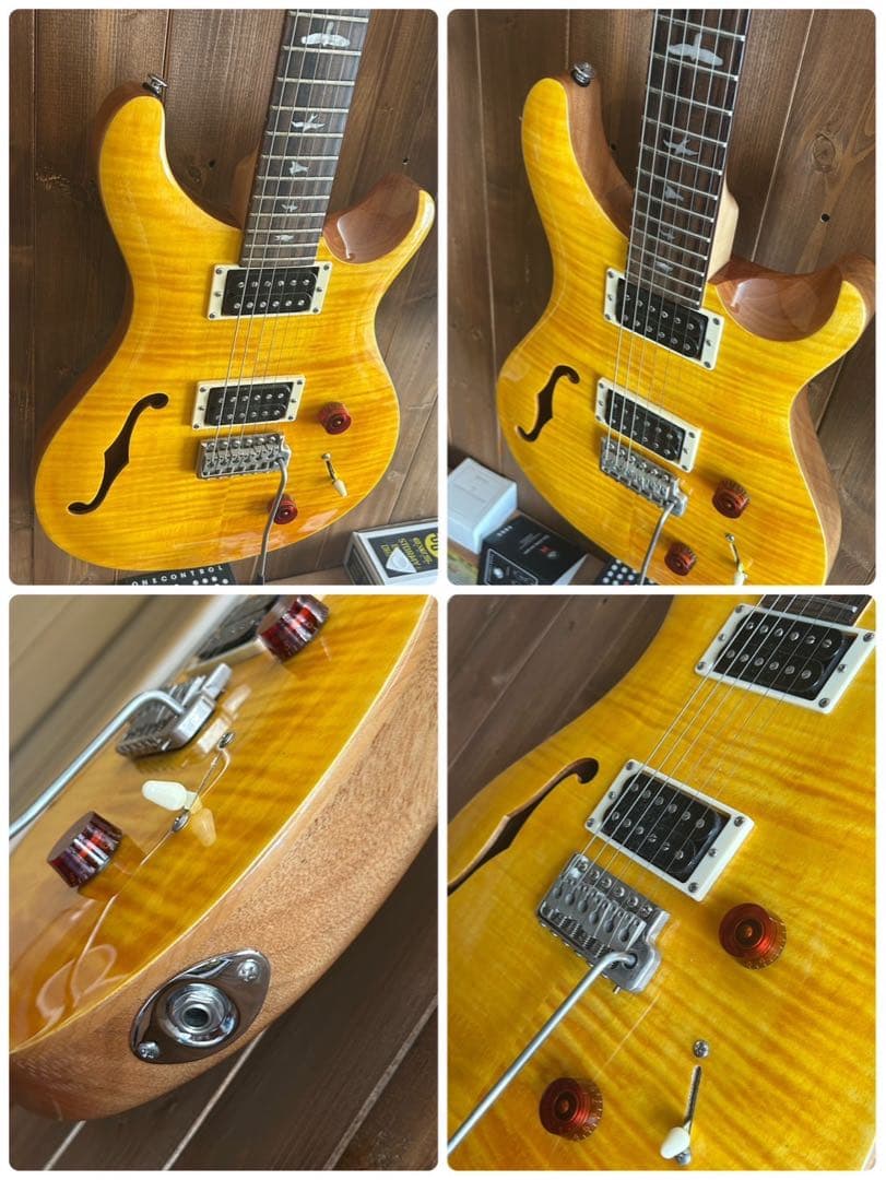 PRS SE Custom 22 Semi-Hollow イエロー