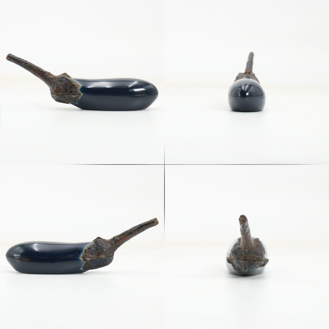 田中健智作 乾漆 茄子香合 茶道具 共箱　C898