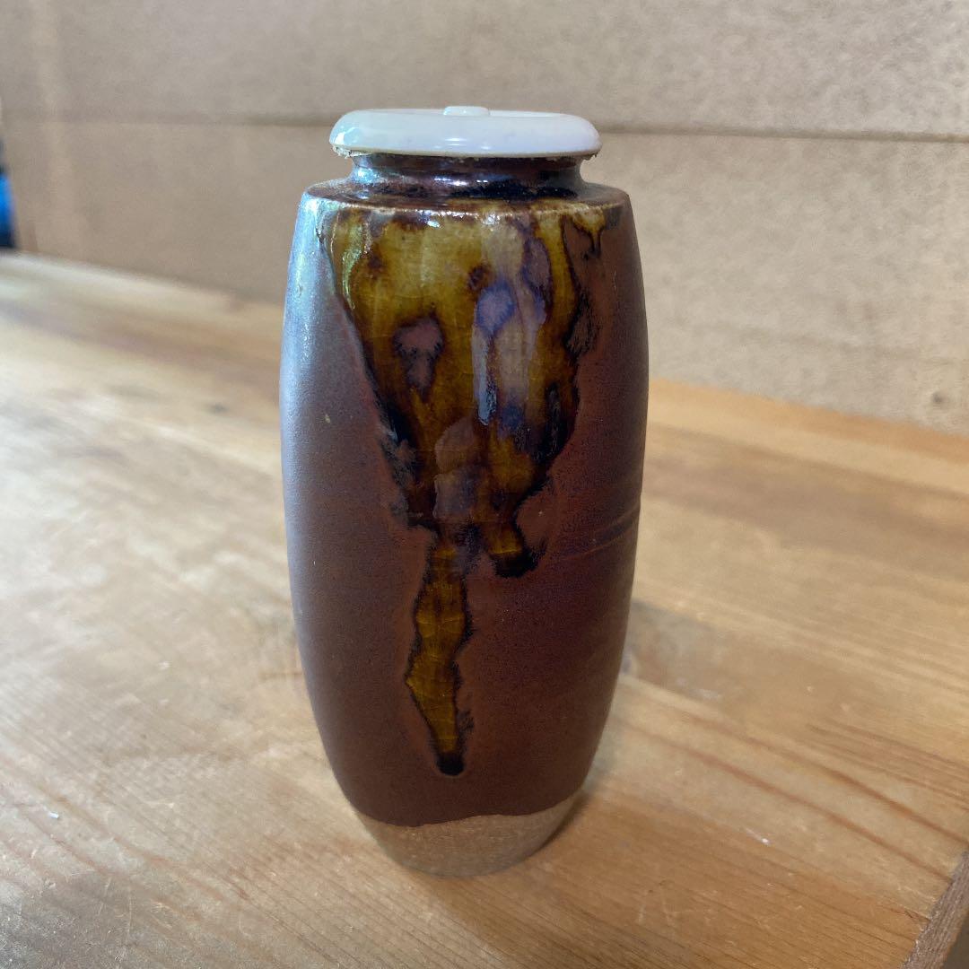 [茶道具]有祥作　鎗之鞘茶入(共箱) ○