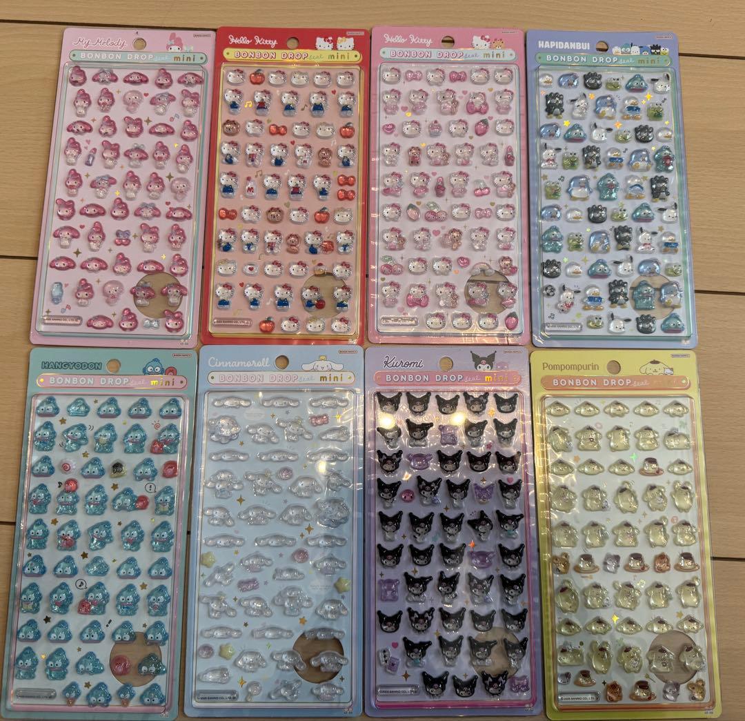 ボンボンドロップシールサンリオミニ　8枚セット