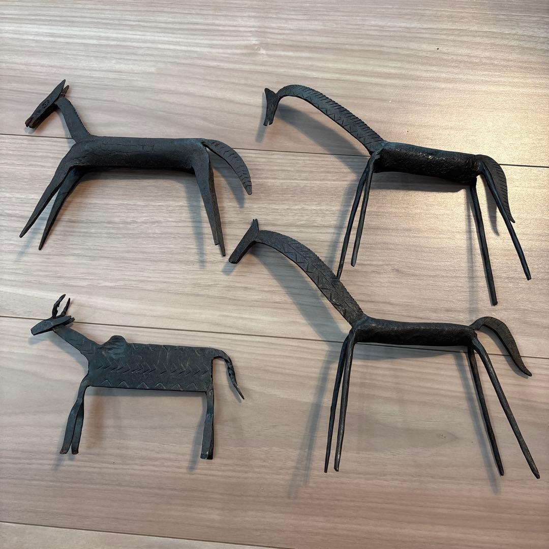 金属製動物彫刻 4点セット