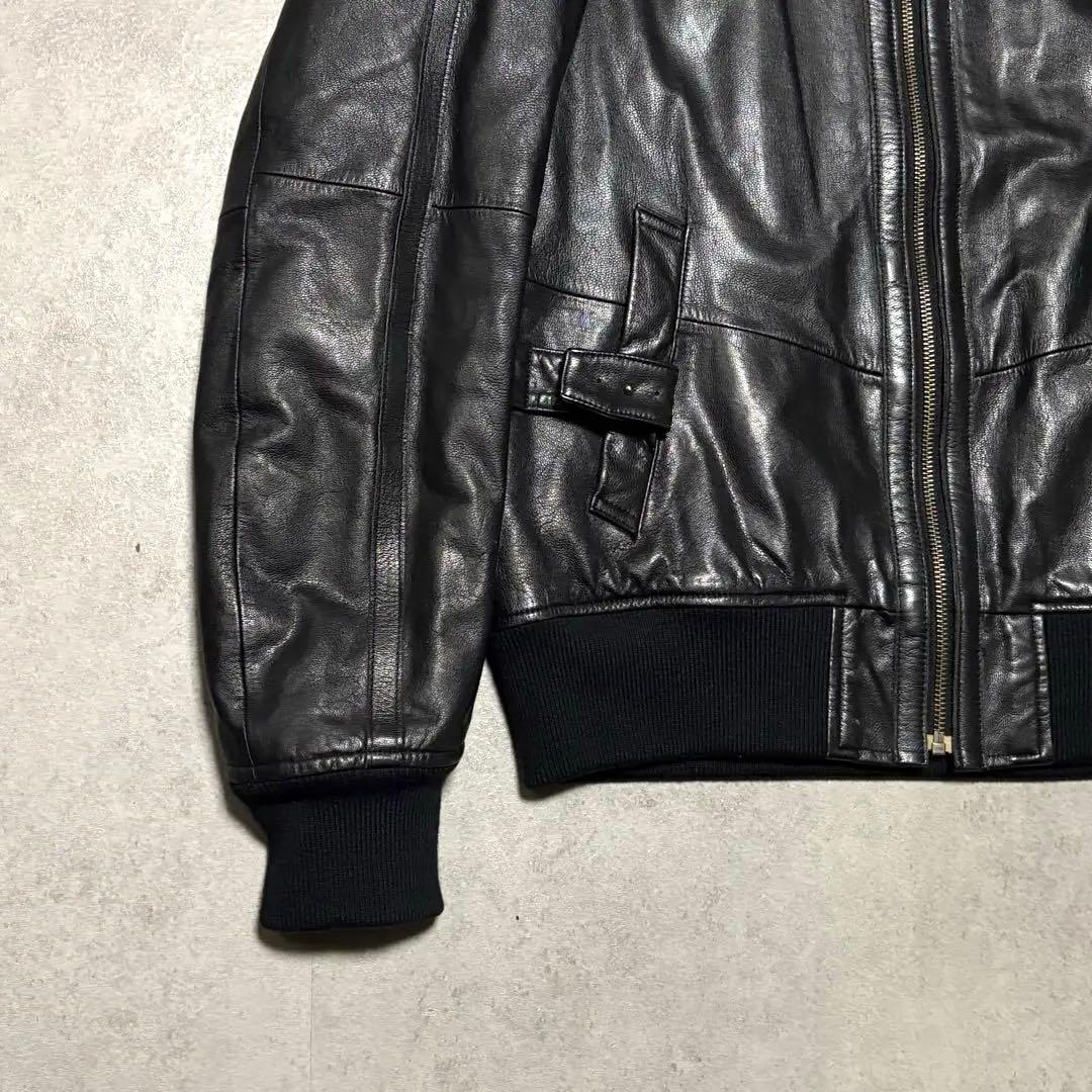 E.Z. BY ZEGNA ゼニア　レザージャケット ライダース　ブルゾン　L