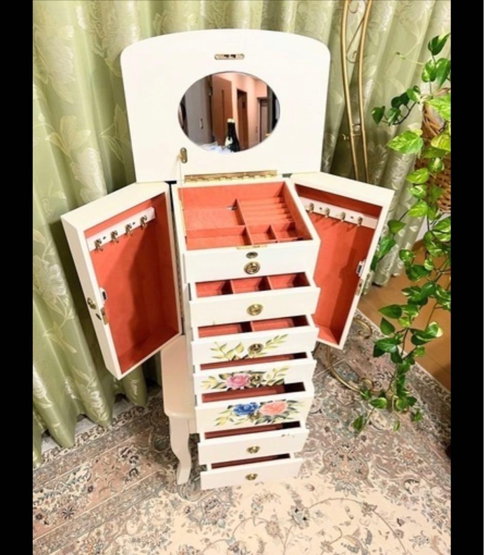 ＜英国製＞優雅トールペイントのバラたち♪ロマンチックなジュエリーチェスト