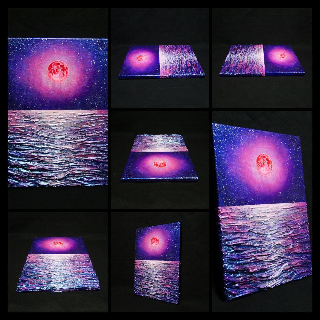 油絵 油彩 油彩画 絵 絵画 【ストロベリームーン】F4号