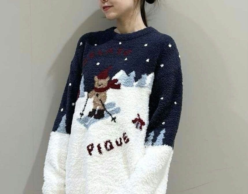 ジェラートピケ【HOLIDAY】スキーベアジャガードプルオーバー+ロングパンツ