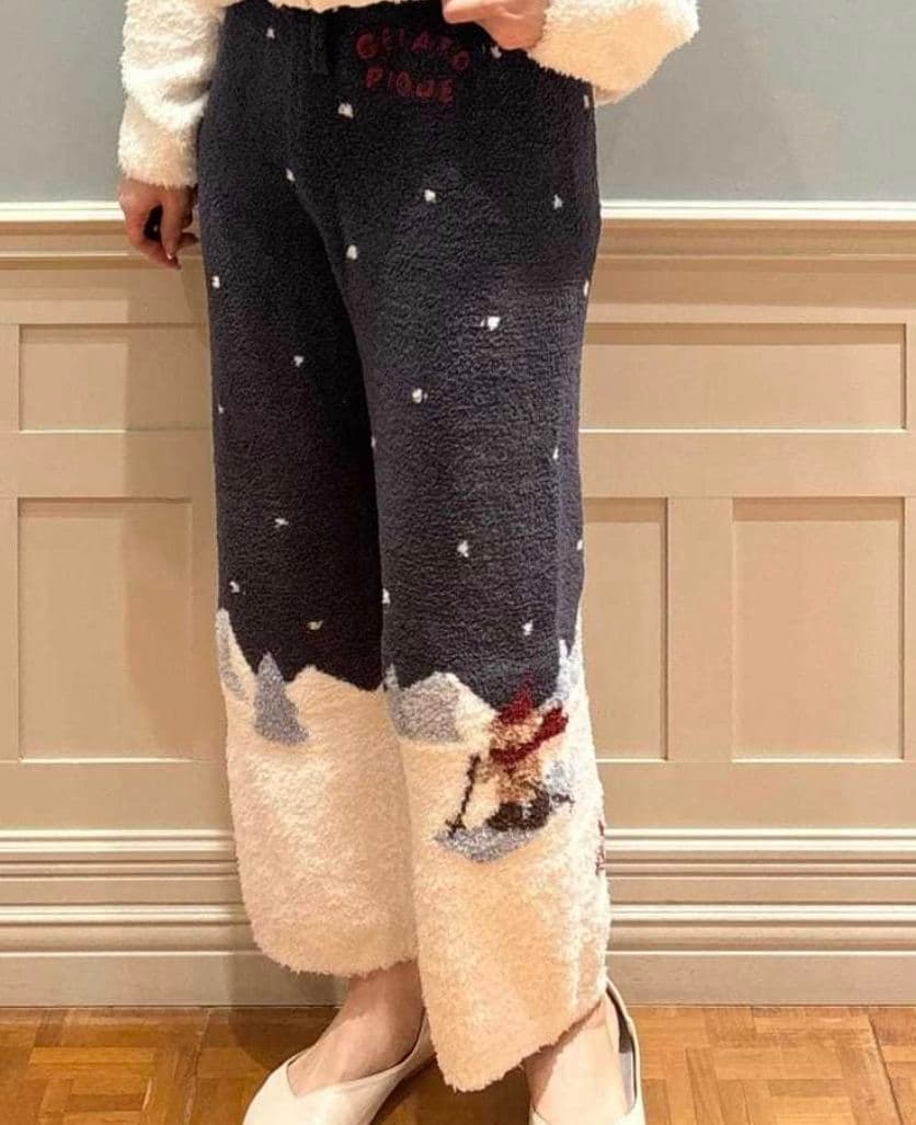 ジェラートピケ【HOLIDAY】スキーベアジャガードプルオーバー+ロングパンツ