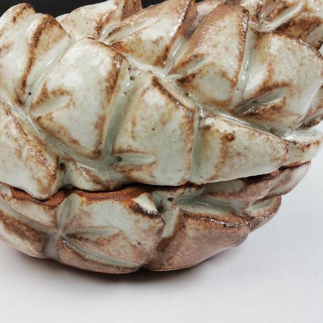 Ｔ８０４　香合　『萩松笠　香合』『納富鳥雲 作』　共箱　茶道具