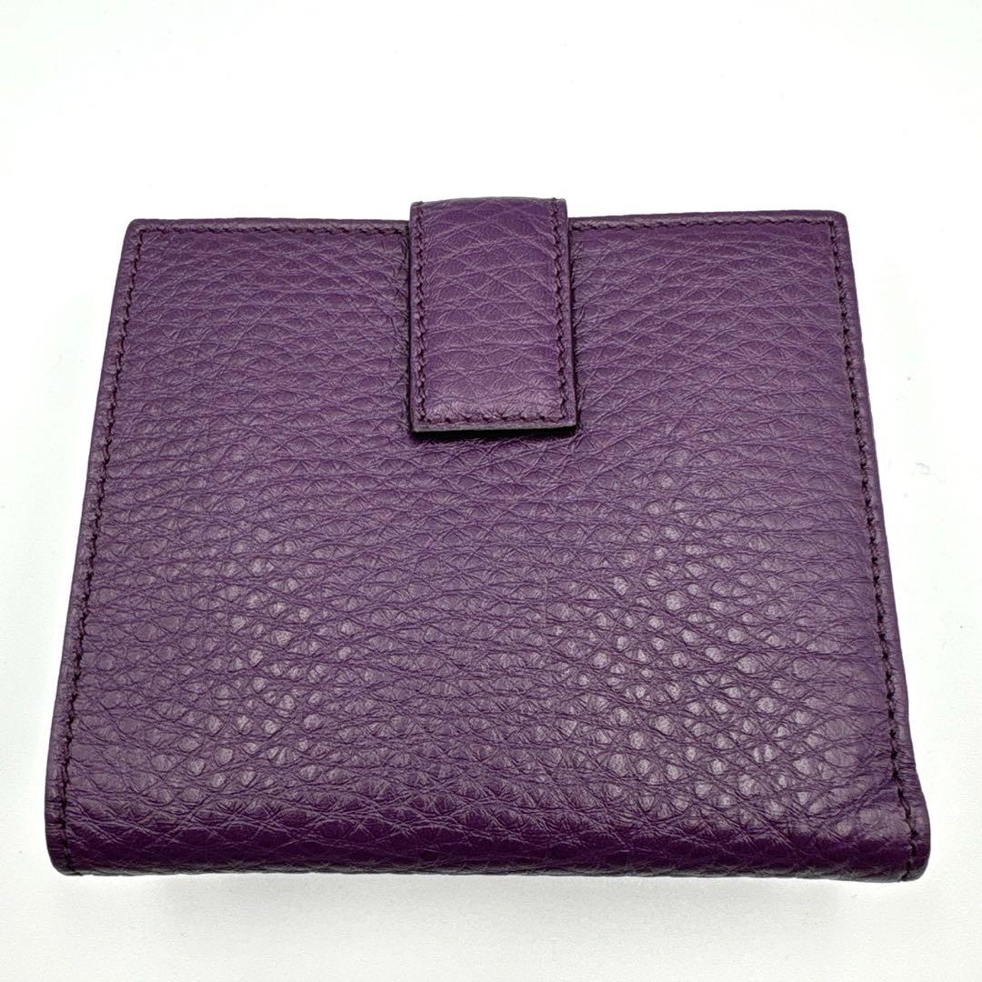 【極美品】 フェラガモ ガンチーニ 折り財布 パープル 紫 レザー 箱付