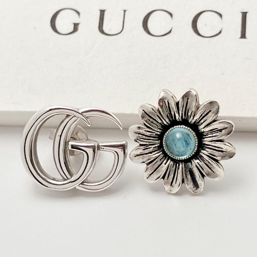 グッチ GUCCI 925 ターコイズ ピアス シルバー レディース Y753