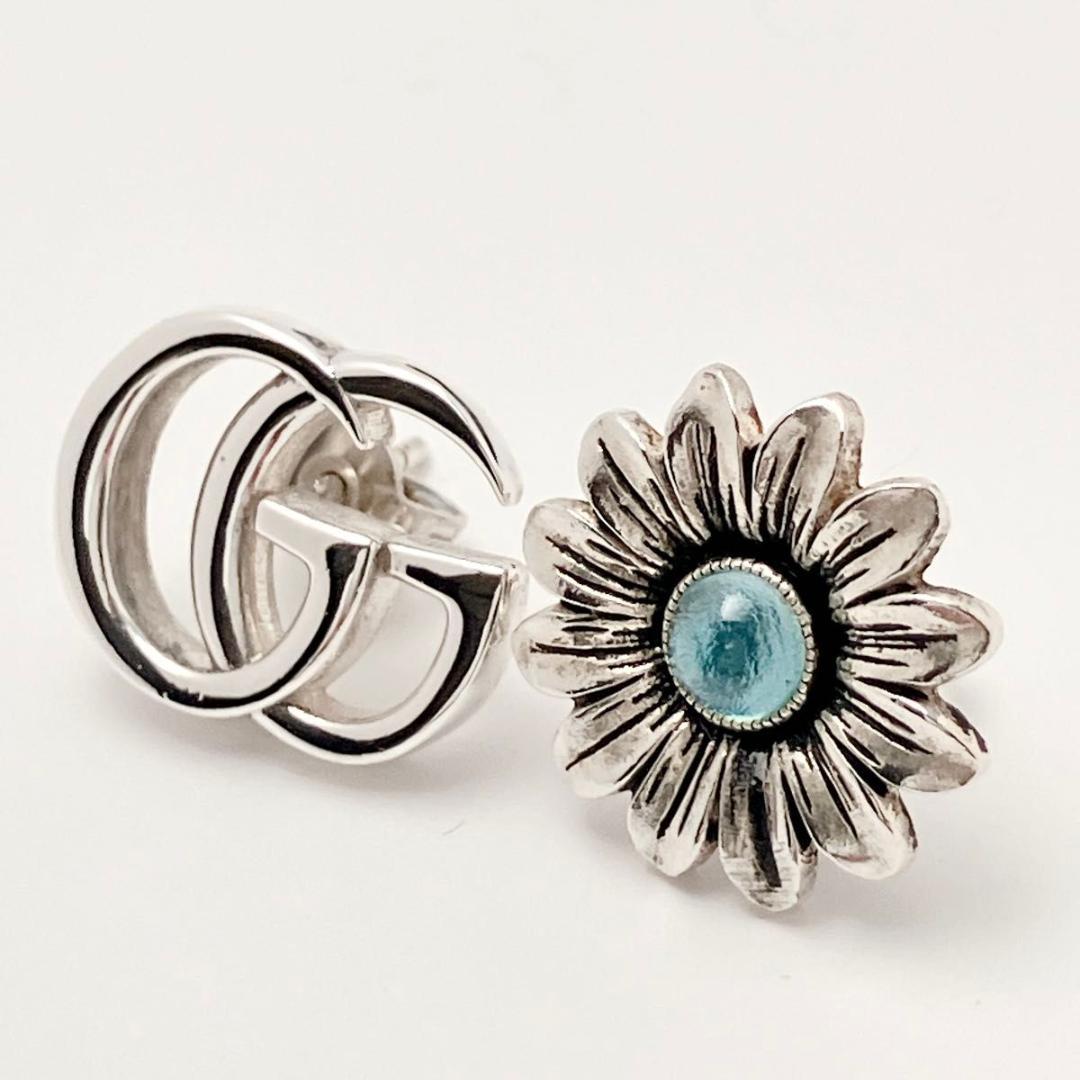グッチ GUCCI 925 ターコイズ ピアス シルバー レディース Y753