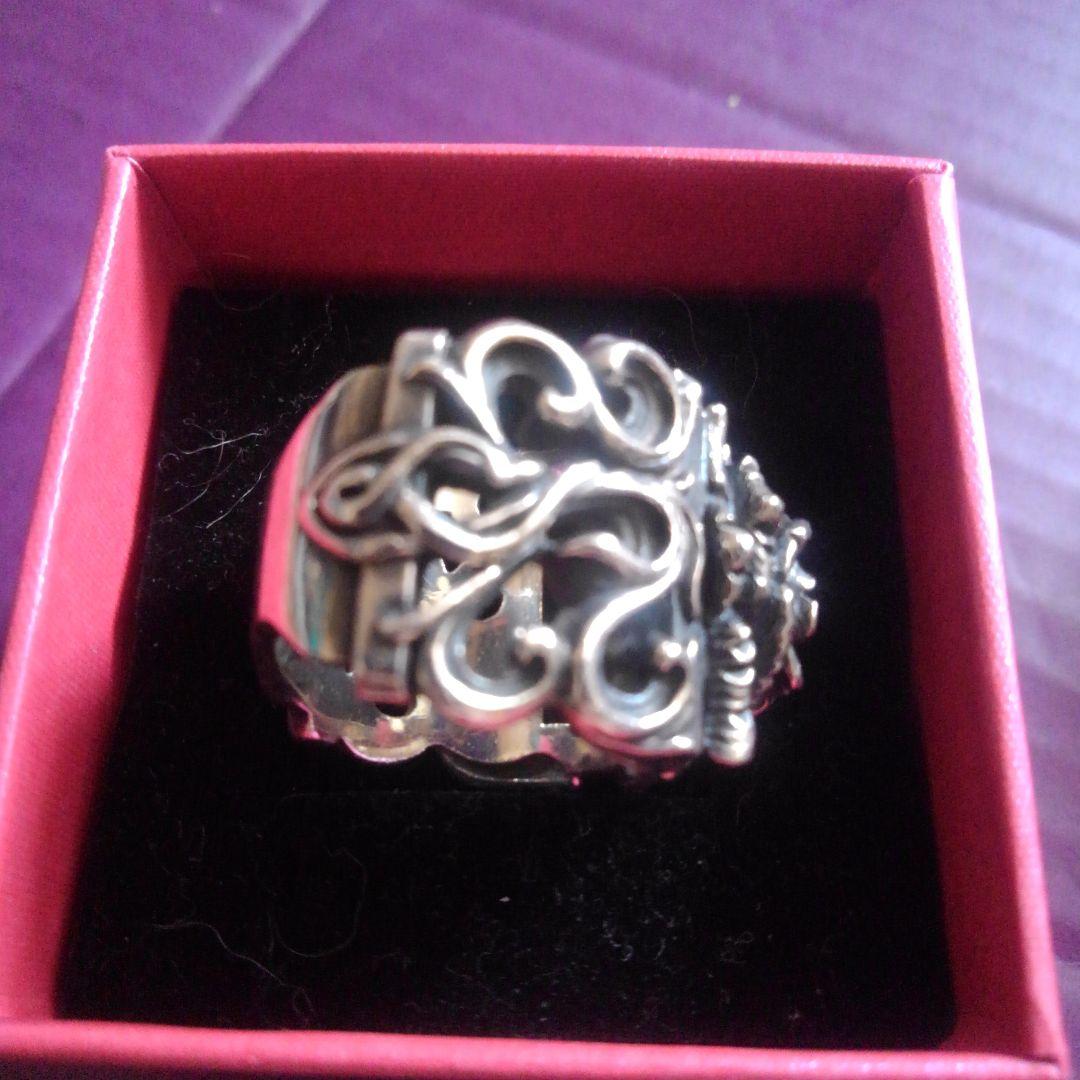 美品 F.A.L スカル バラ デザイン シルバー925リング 2個セット