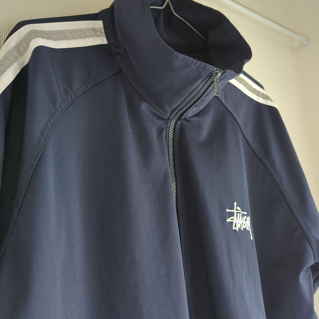 STUSSY ジャ―ジ　半袖　美品　ネイビー　ＵＳＡ製　Lサイズ