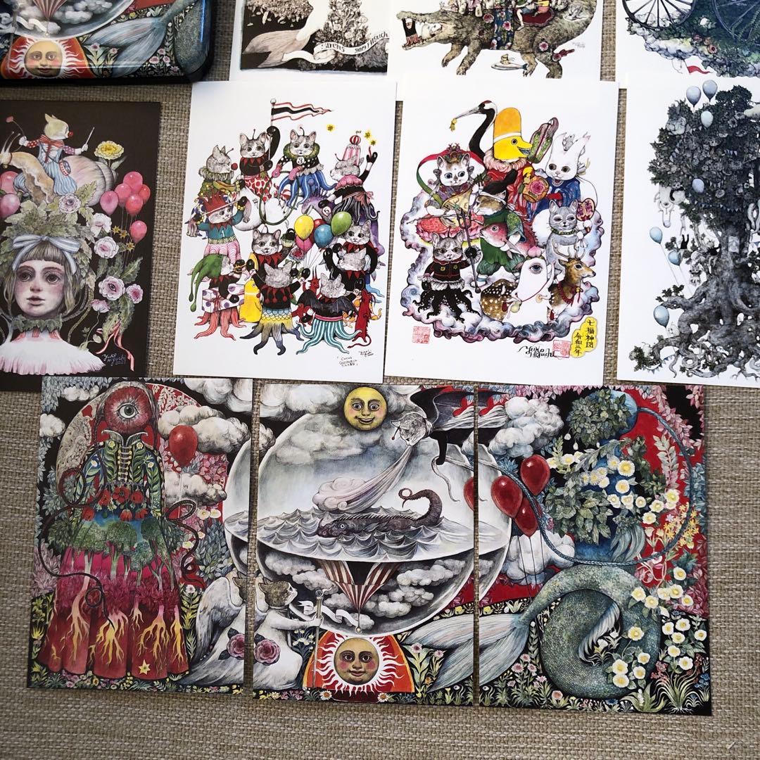 新品☆ヒグチユウコ　サーカス展　オリジナルポストカード(12枚)＋缶ケースセット