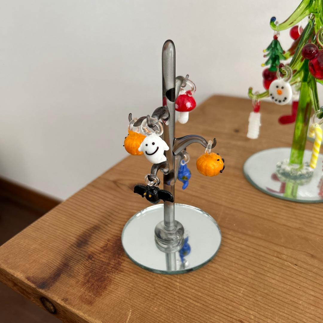 ガラス細工　新品　クリスマス　ツリー　ハロウィン　ダルマ　ひなまつり　ミニチュア
