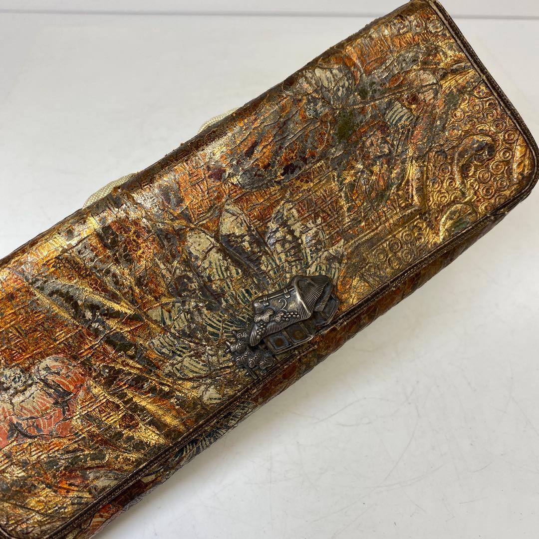 江戸時代　金唐草　銀細工金具　財布　タサオ　東さ8-0104☆2F