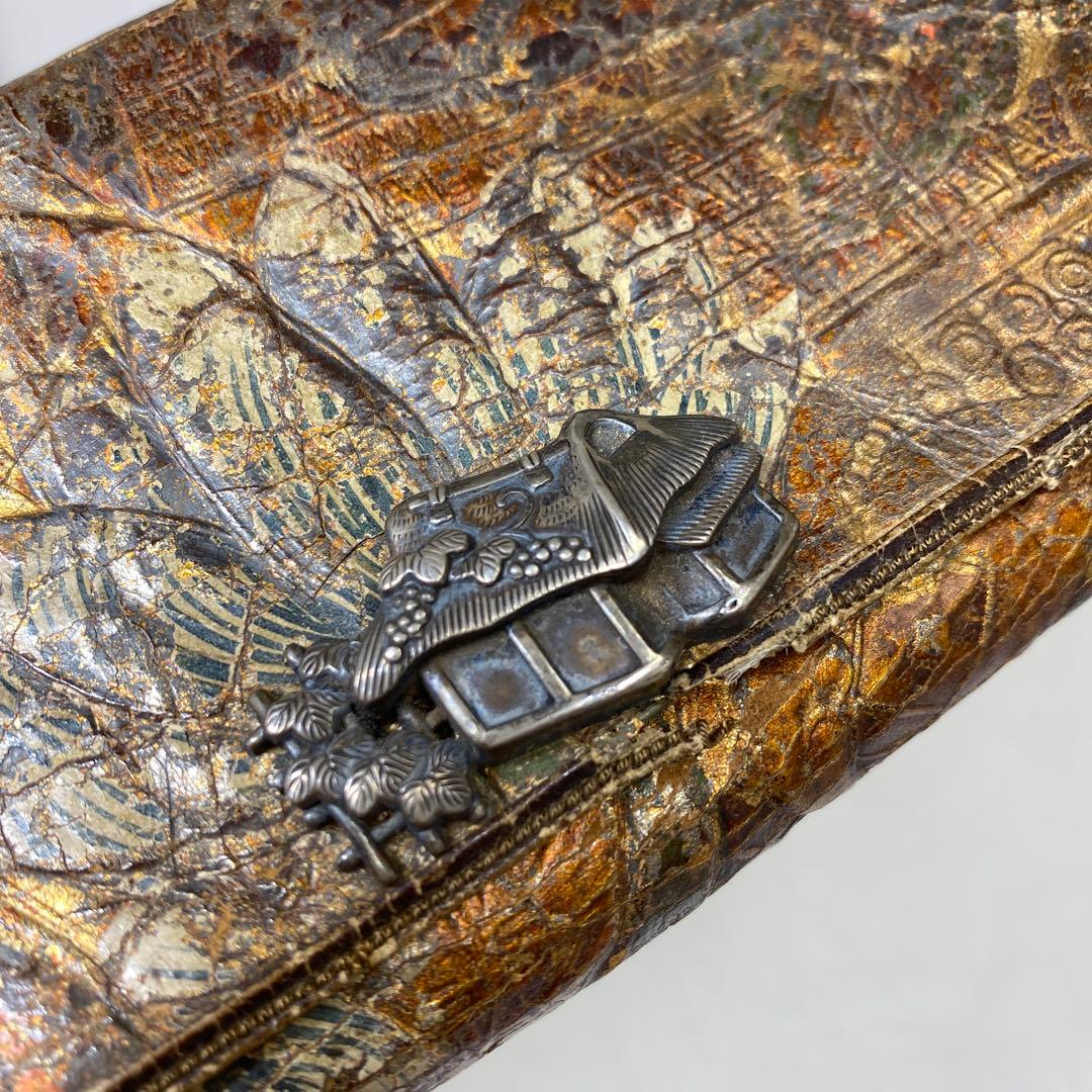 江戸時代　金唐草　銀細工金具　財布　タサオ　東さ8-0104☆2F