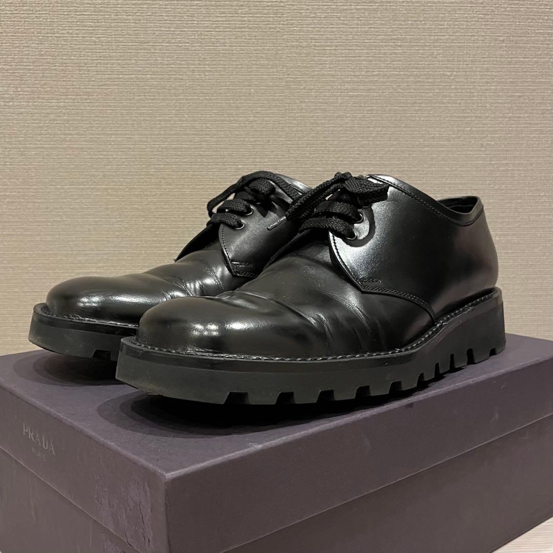 靴 PRADA / Square Toe Leather Derbies