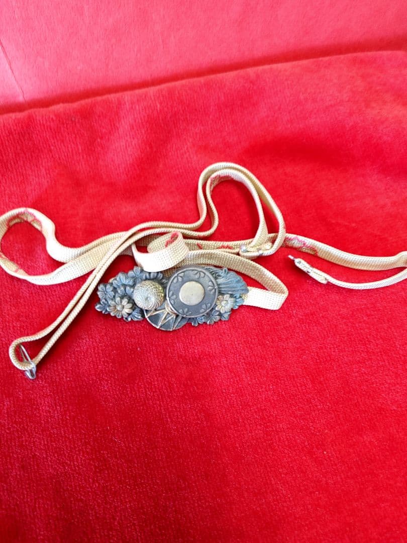 金工彫金　帯留　紐付