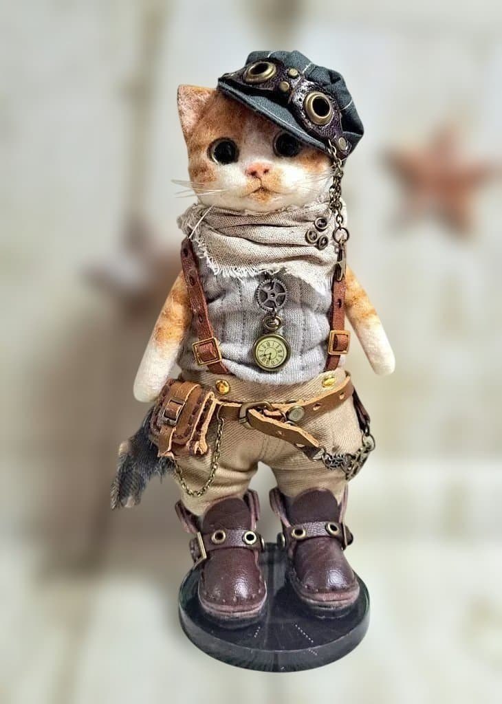 羊毛フェルト☆スチームパンク風 猫さん